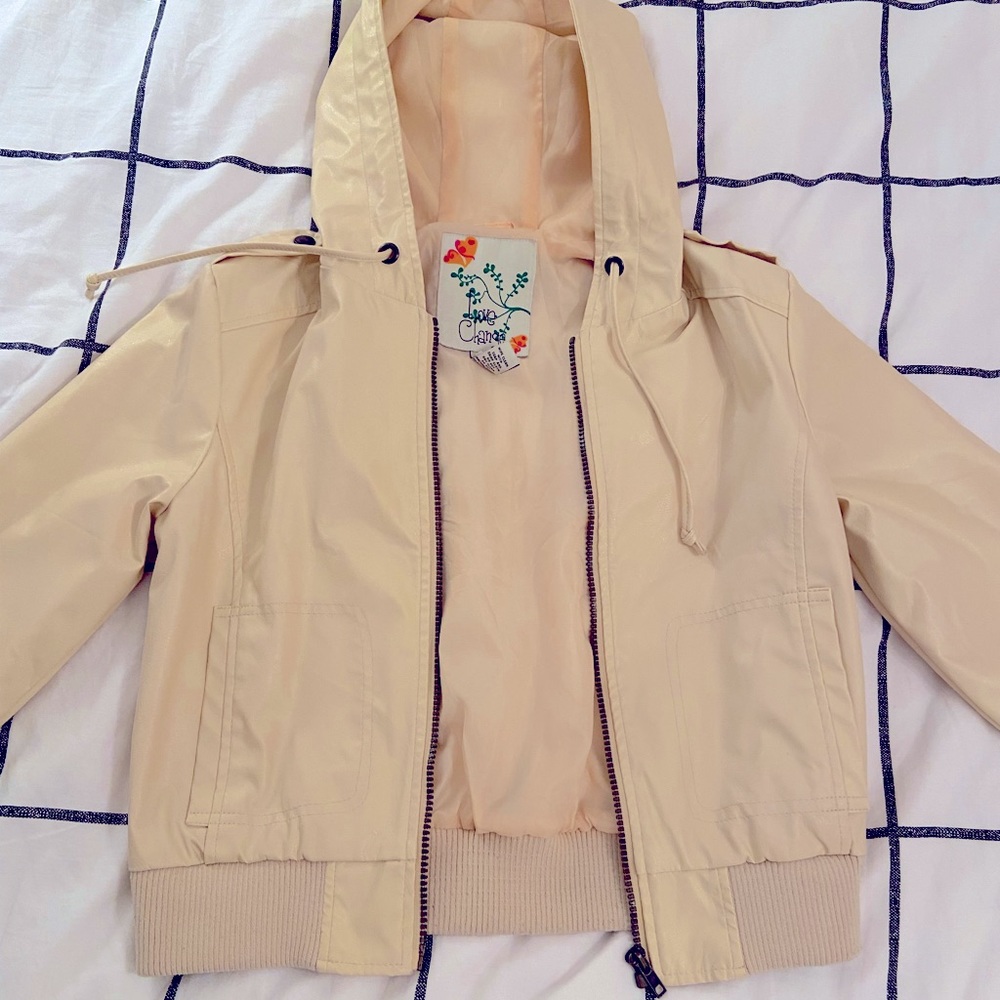 Cropped Leather Jacket - Small